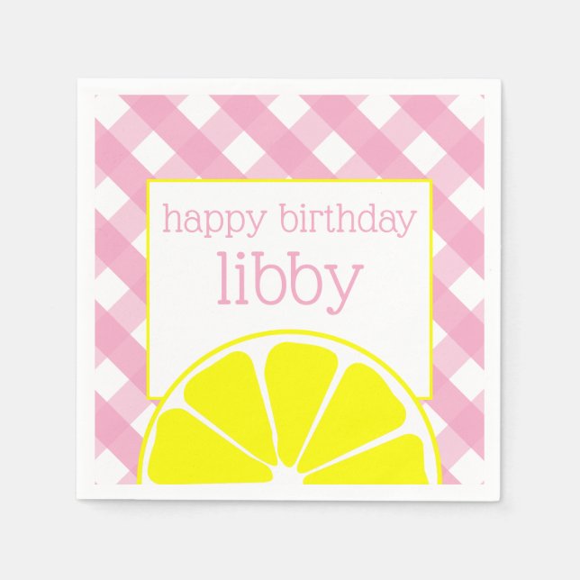 Pink Lemonade Personalisiertes Party Napkins Serviette (Vorderseite)