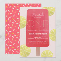 Pink Lemonade Popsicle Girl 1. Geburtstag