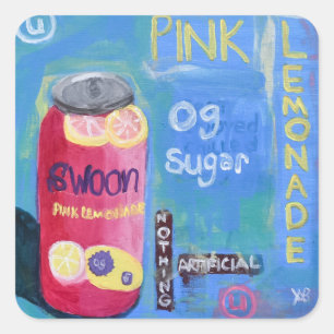Pink Lemonade Quadratischer Aufkleber