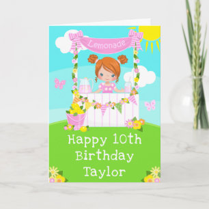 Pink Lemonade Rote Haar Mädchen Alles Gute zum Geb Karte