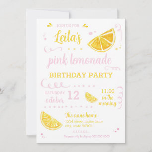 Pink Lemonade Summer Birthday Party herunterladen Einladung