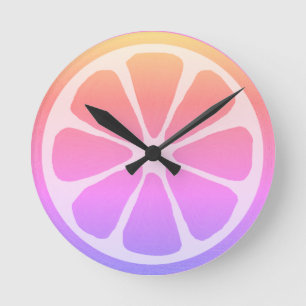 Pink Lemonade Summer  Fun Round Clock Runde Wanduhr
