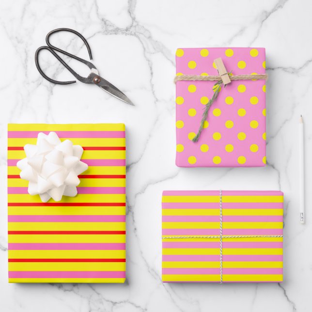 Pink Lemonade Yellow Geschenkpapier Set (Vorderseite)
