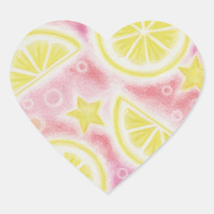 Pink Lemonade 'Zitronen' Aufkleber Herz