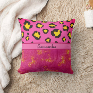 Pink Leopard Animal Print Cheetah Trendy Kissen