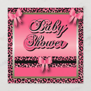 Pink Leopard Animal Print für eine Babydusche Einladung