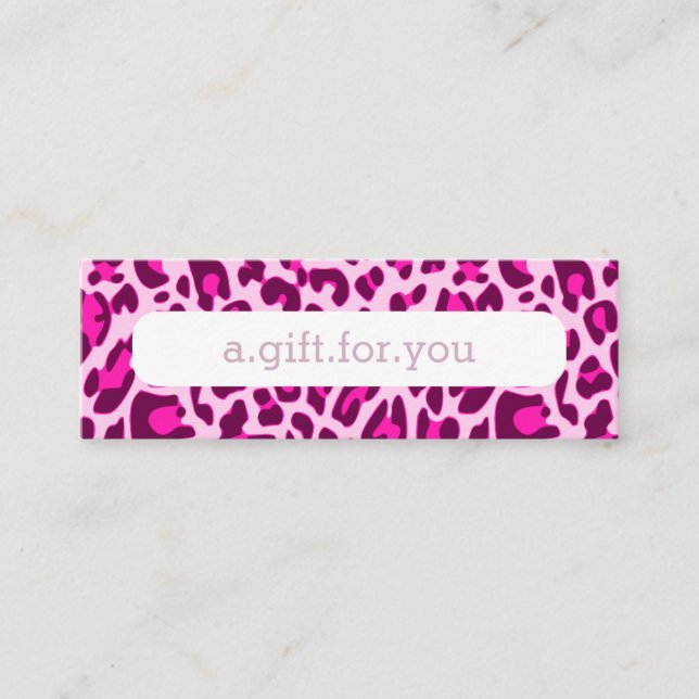 Pink Leopard Animal Print Muster Discount Geschenk Mini Visitenkarte (Vorderseite)