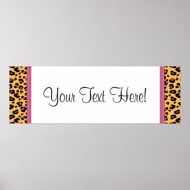 Pink Leopard Baby Duschbanner Poster (Vorne)