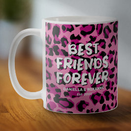 Pink Leopard BESTE FREUNDIN Beste Freundschaften Kaffeetasse