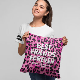 Pink Leopard BESTE FREUNDIN Beste Freundschaften Kissen