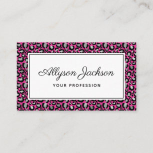 Pink Leopard Business Card Visitenkarte