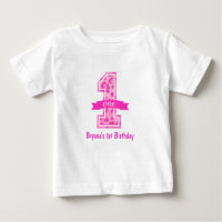Pink Leopard Cheetah Print ONE 1. Geburtstag Custo