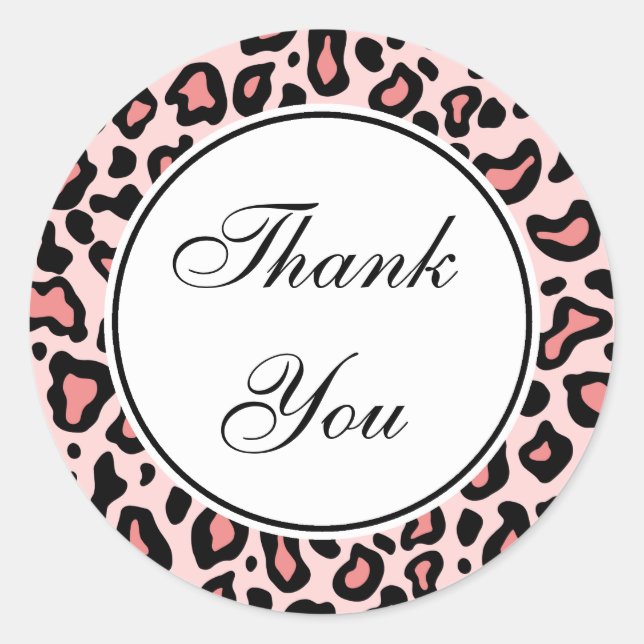 Pink Leopard Danke Stickers (Vorderseite)