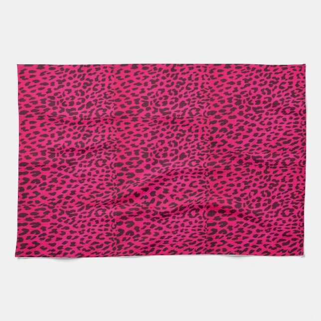 Pink-Leopard-Druck Towel* Geschirrtuch (Horizontal)
