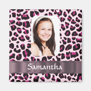 Pink Leopard-Druckvorlage Magnet