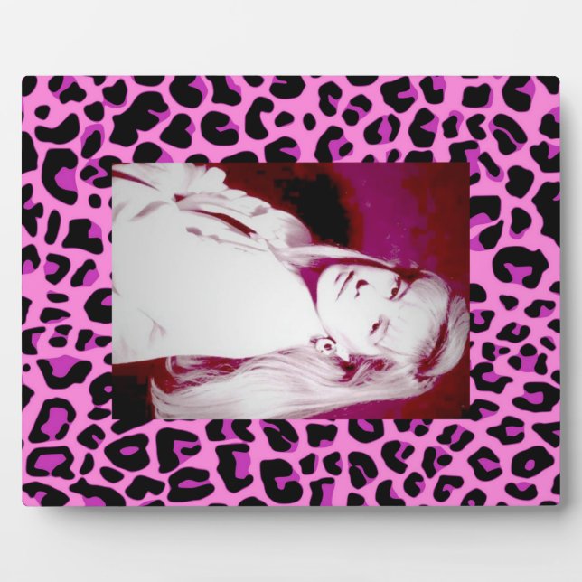 Pink Leopard Foto Plaque Fotoplatte (Vorderseite)