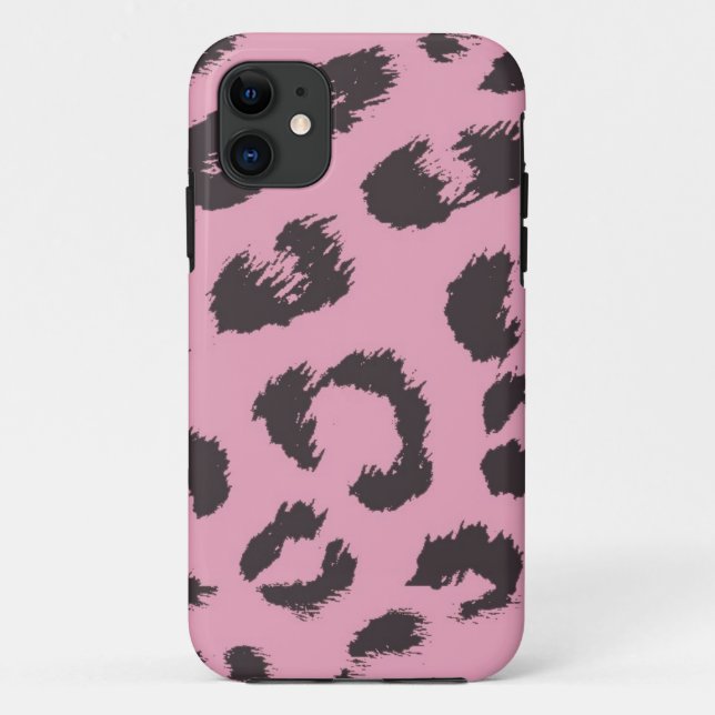 Pink Leopard Fur Muster Case-Mate iPhone Hülle (Rückseite)
