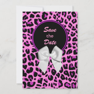 Pink Leopard Hochzeit Speichern Sie das Datum der Save The Date