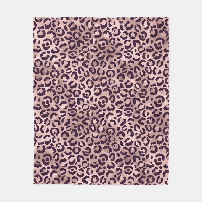 Pink Leopard Muster Fleecedecke (Vorderseite)