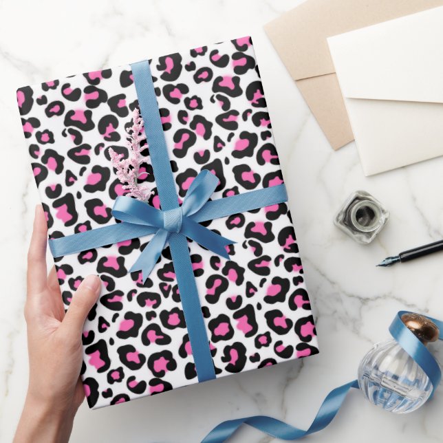 Pink Leopard Muster Wickelpapier Geschenkpapier (Schenken)