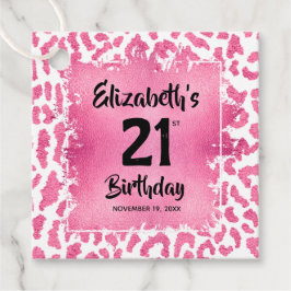 Pink Leopard Print 21. Geburtstag Personalisiert Geschenkanhänger