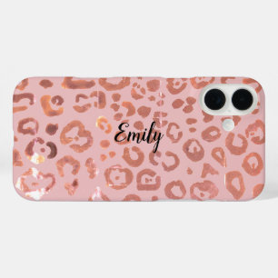 Pink Leopard Print Animal Print Muster iPhone 16 Plus Hülle