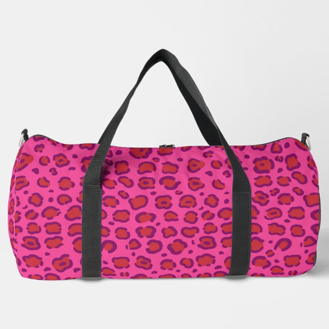 Pink Leopard Print Duffle Bag (Vorderseite)