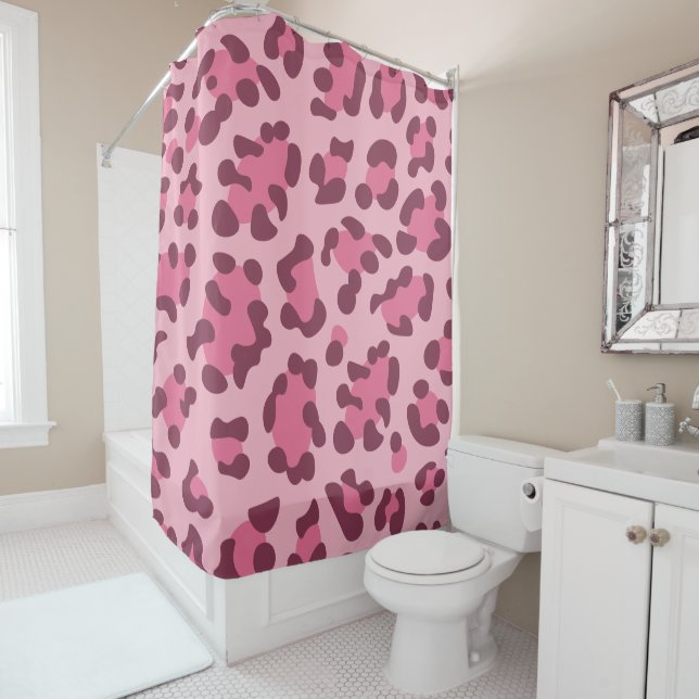 Pink Leopard Print Duschvorhang (Beispiel)