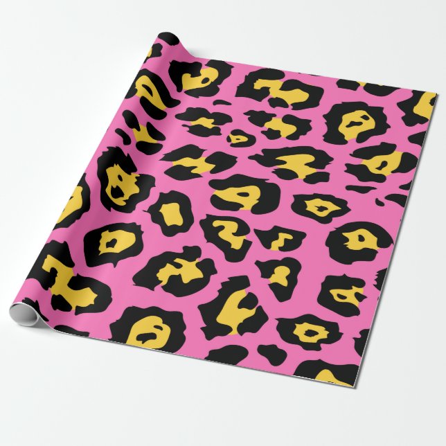 Pink Leopard Print Geschenkpapier (Ungerollt)
