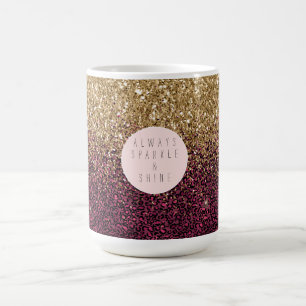 Pink Leopard Print Glitz Kaffeetasse