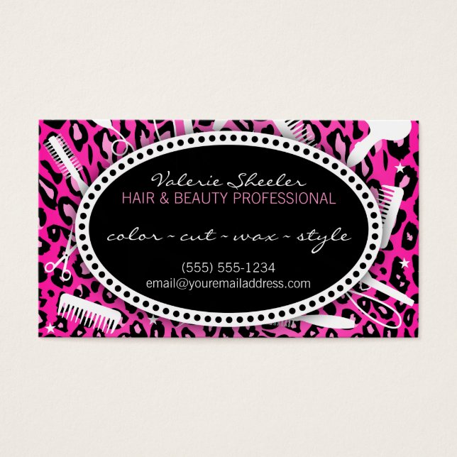 Pink Leopard Print Hair & Beauty Coupon Discount (Vorderseite)