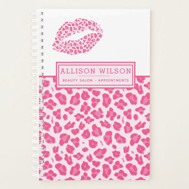 Pink Leopard Print & Leopard Kiss Planer (Vorderseite)