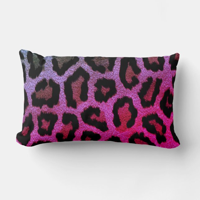 Pink Leopard Print Lumbar Kissen Kissen (Vorderseite)