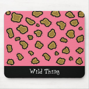 Pink Leopard Print Mousepad
