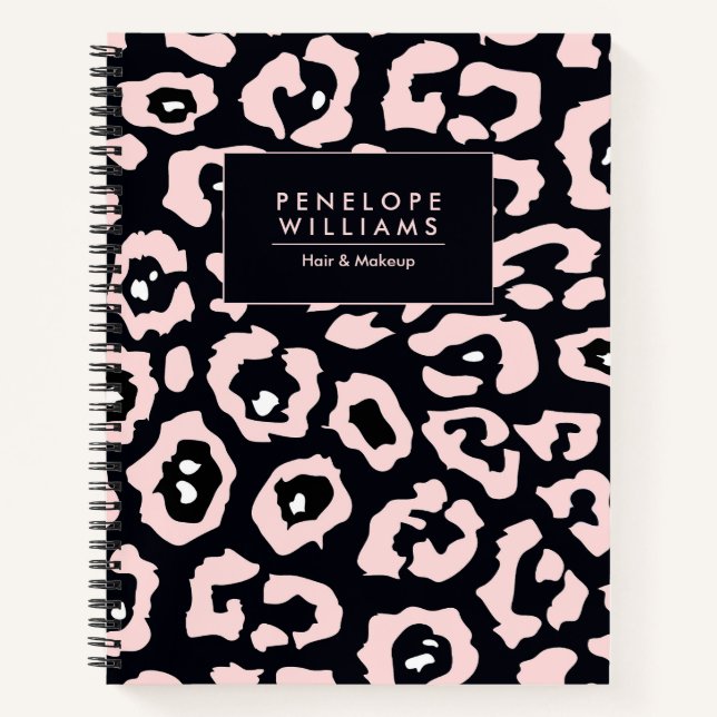 Pink Leopard Print Notizbuch (Vorderseite)