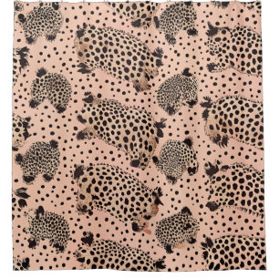 Pink Leopard Print Pattern - Chic Animal Duschvorhang