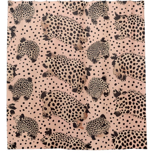 Pink Leopard Print Pattern - Chic Animal Duschvorhang (Vorderseite)