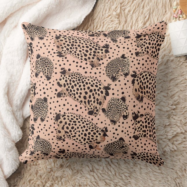 Pink Leopard Print Pattern - Chic Animal Kissen (Decke)