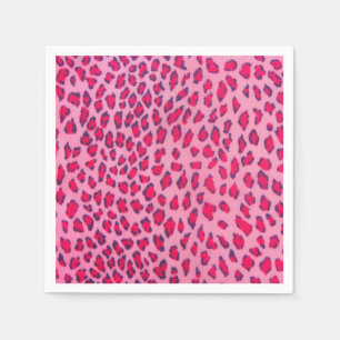 Pink Leopard Print Serviette