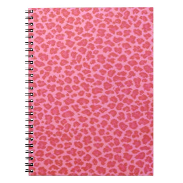 Pink Leopard Print Spiralnotebook Notizblock (Vorderseite)