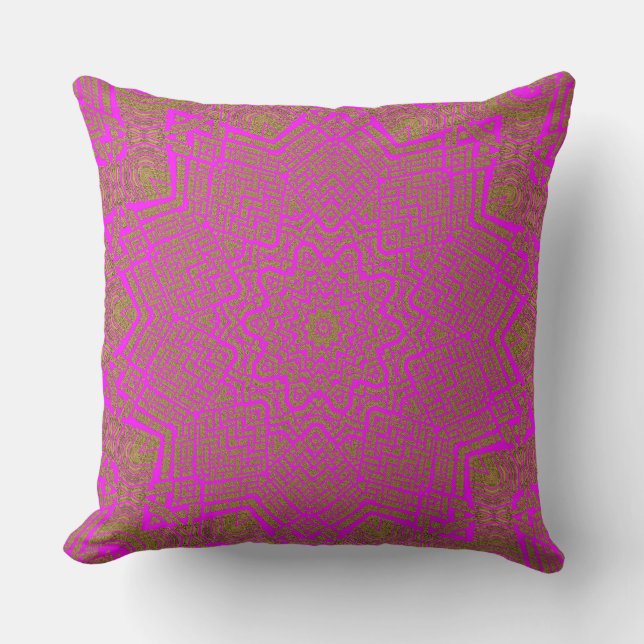 Pink Leopard Print Star Circle Pattern Pillow Kissen (Vorderseite)