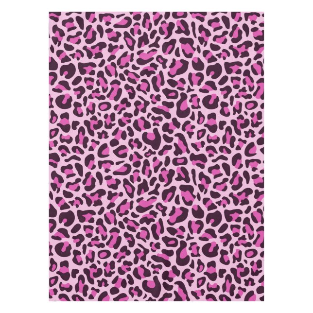 Pink Leopard Print Tableclout Tischdecke (Vorderseite)