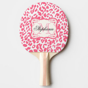 Pink Leopard Print Tischtennis Schläger