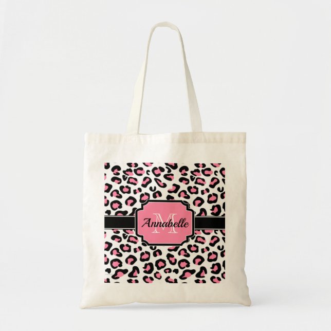 Pink Leopard Print Tragetasche (Vorne)