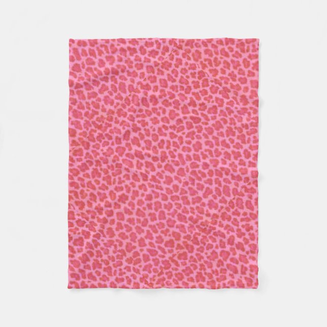 Pink Leopard Skin Fleece Blanket (Vorderseite)