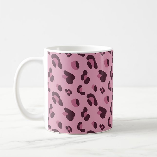 Pink Leopard Skin Pattern Kaffeetasse (Links)