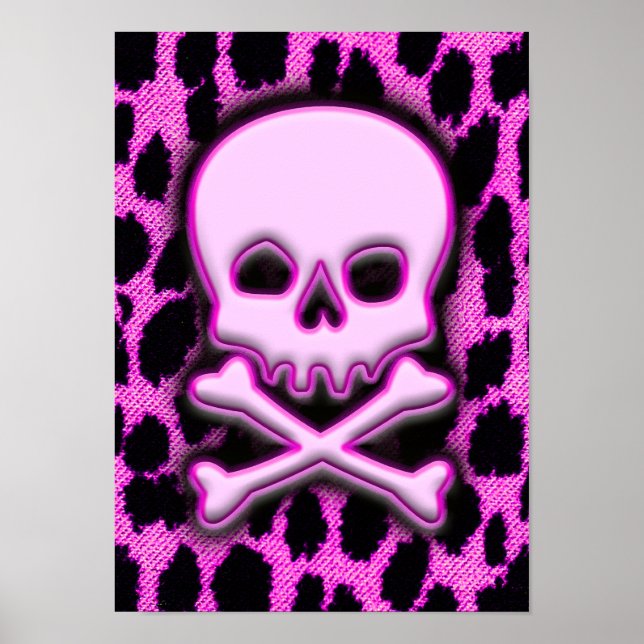 Pink Leopard Skull Poster (Vorne)