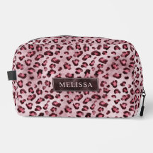 Pink Leopard Tierdruck mit Faux-Folie und Namen