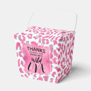 Pink Leopard Wild One 1. Geburtstag Geschenkschachtel