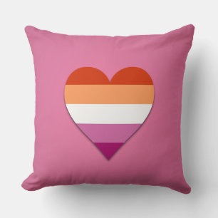 Pink lesbischer Stolz Herzdesign werfen Kissen